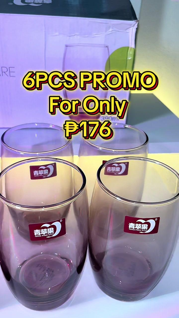 6 pcs na glass cup naka-free shipping pa!
