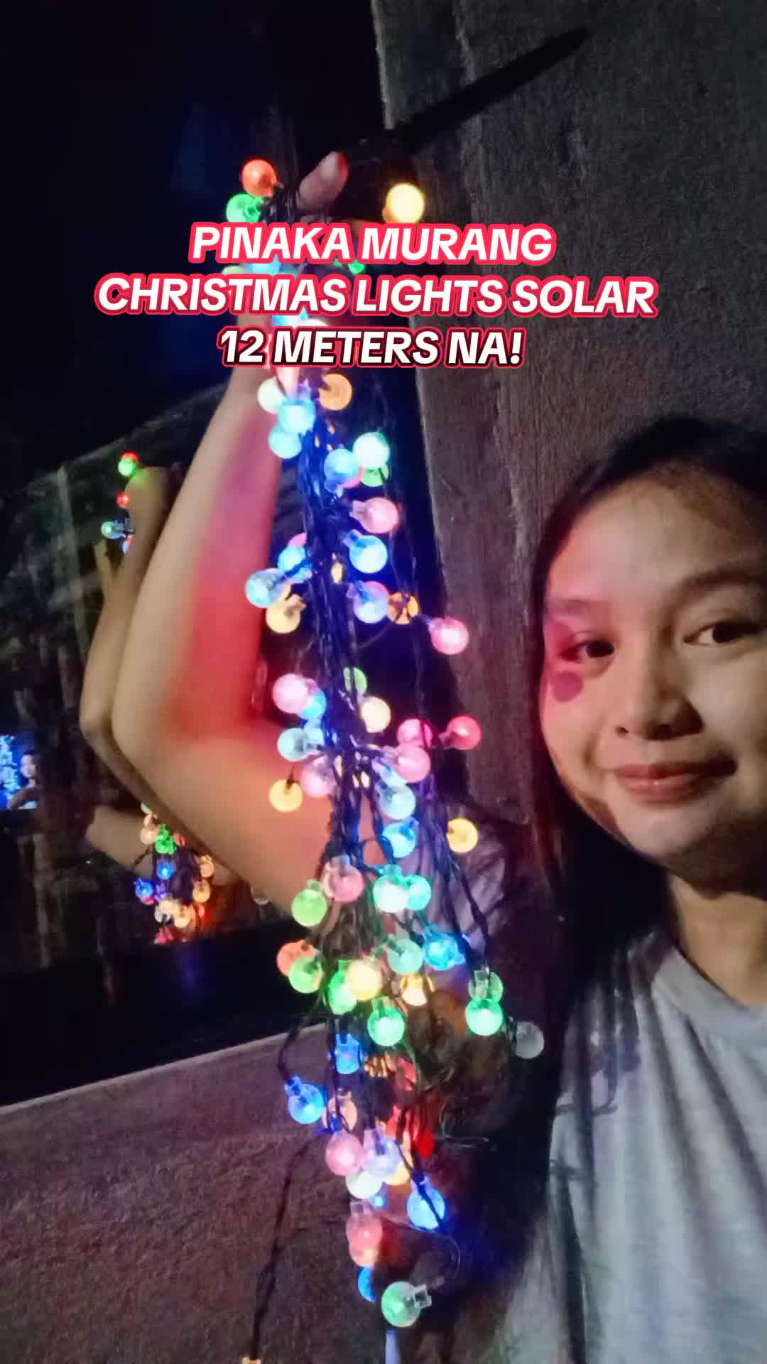 12 meters waterproof na perfect ngayung christmas #solarchristmaslights #christmasdecor #christmaslights #ledlights #solarlights