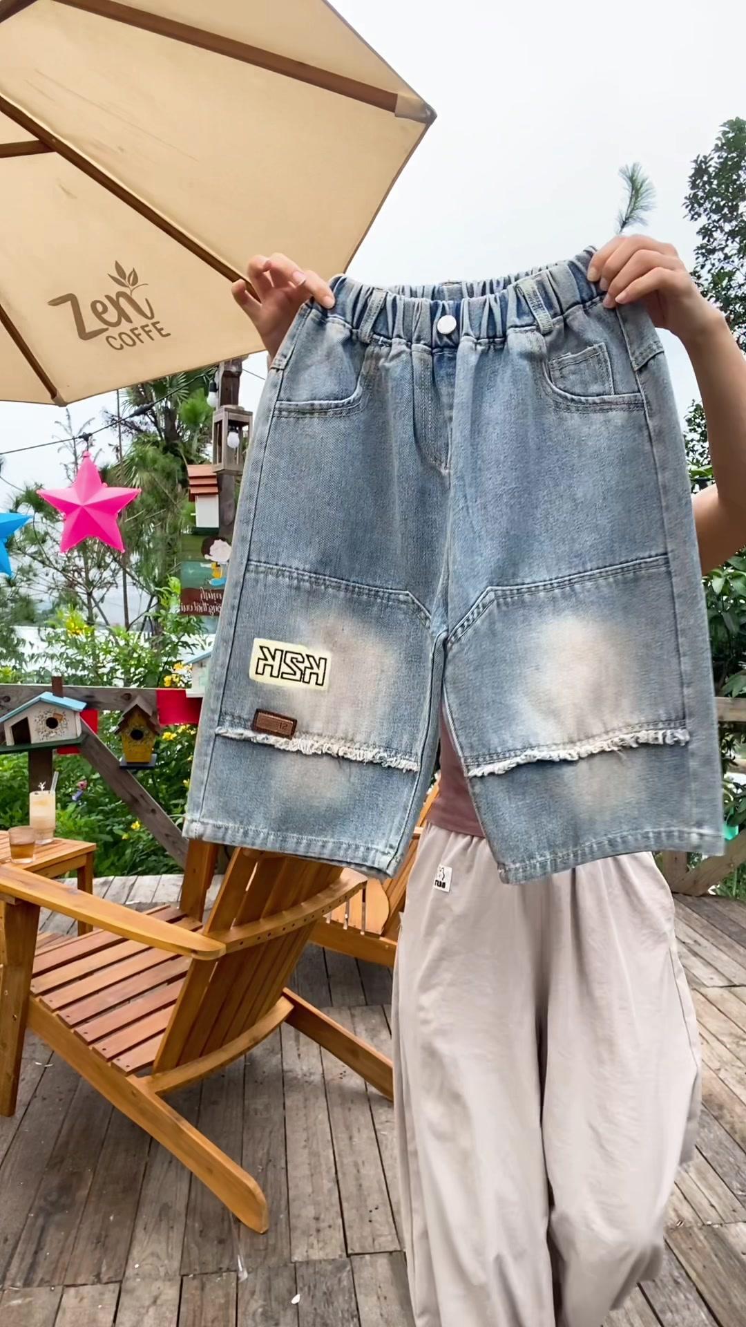 Quần jean ngố sành điệu cho bé trai 18-56kg.