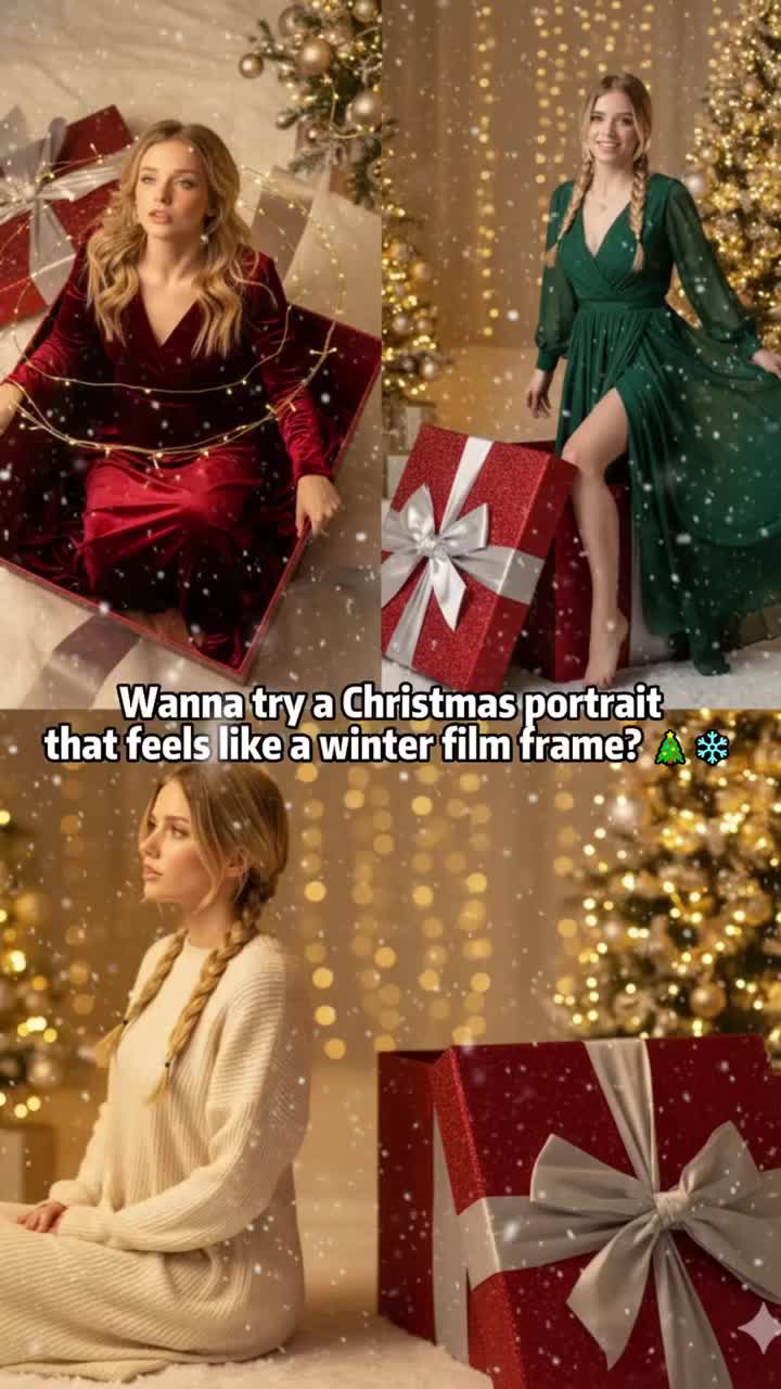 Add soft Christmas lighting and seasonal details to your image - Download now