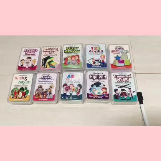 Flashcard Wipe Clean Mainan Kartu Edukasi Anak // RING Anti Air// Flashcard Huruf Alfabet Angka Belajar Membaca Huruf Hijaiyah