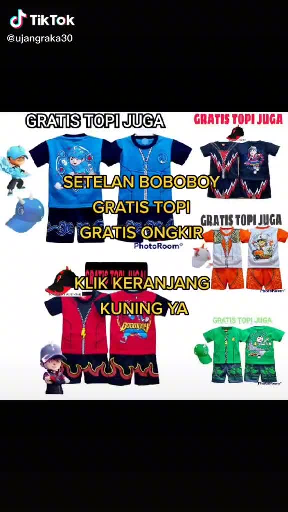 setelan baju anak boboiboy air gratis topi terbaru untuk anak 2-10 tahun