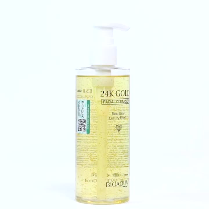 【BPOM】BIOAQUA face wash 24K Gold Facial Cleanser pembersih wajah facial wash mencerahkan sabun muka 200ml