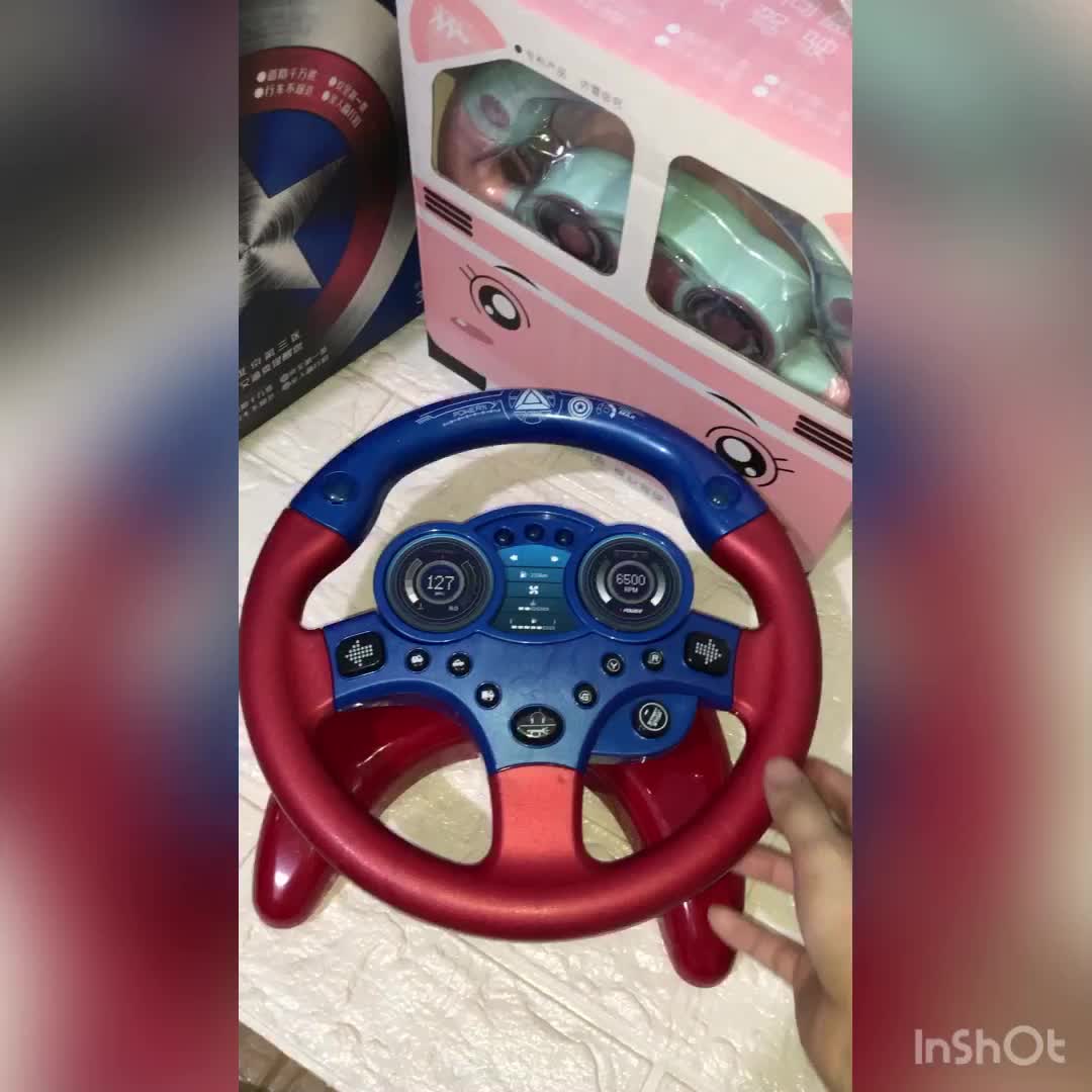 Mainan Setir Mobil - Mainan Stir Mobil Steering Wheel Anak Lampu Plastik Toys