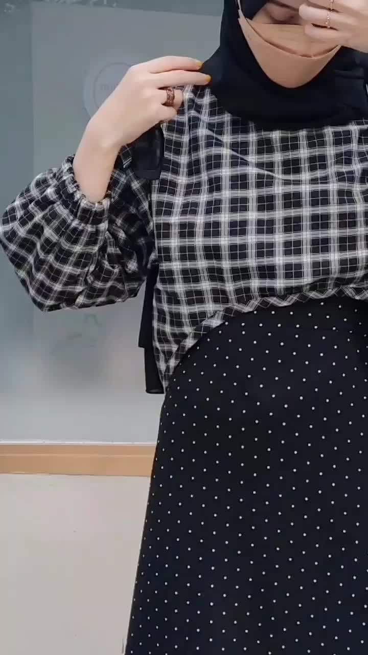 Crop tartan korean style | Outer crop top flanel viral Baju Panjang Tangan Wanita