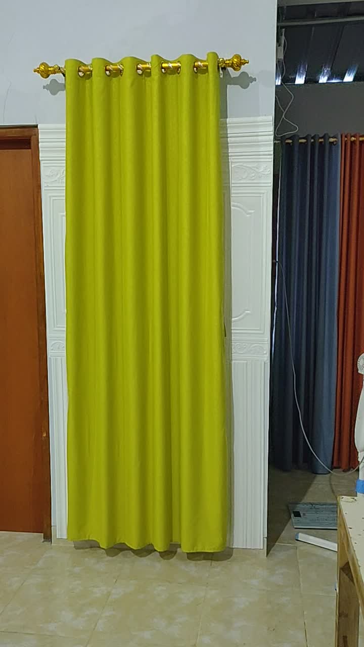 Gorden Emboss Minimalis untuk Pintu atau Jendela Model Smokring 12 Ring Ukuran 135x220cm Tersedia Variasi Warna Lengkap Tali