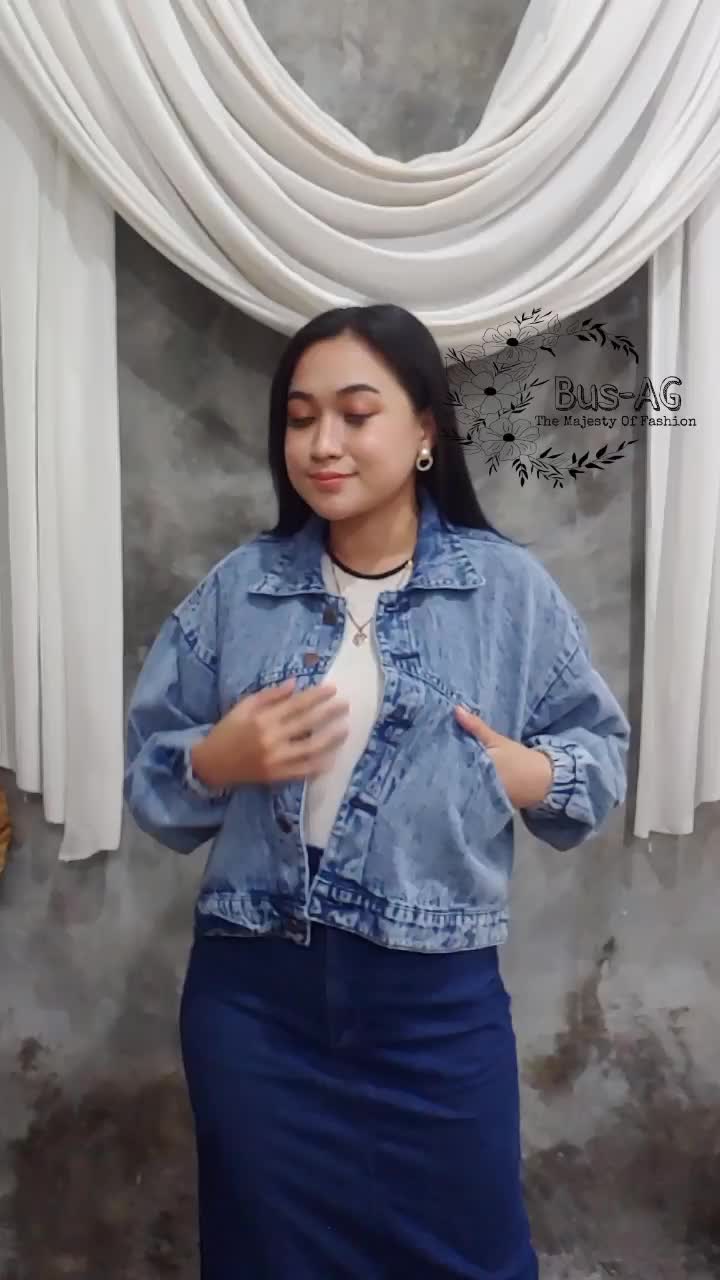 (BISA COD) HIDDEN POCKET JAKET / JAKET CROP LENGAN KARET / JAKET JEANS WANITA Blazer Simple Hitam Outer Panjang Denim jaket  jeans jaket jeans wanita crop korean style