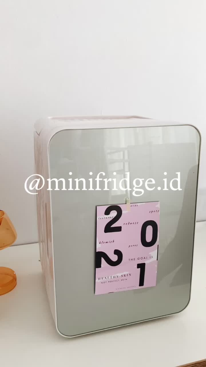[MINIFRIDGE] 10L Minifridge Mirror Square - Kulkas Kecil Mini Skincare Fridge Portable Make up Makanan Minuman Freezer