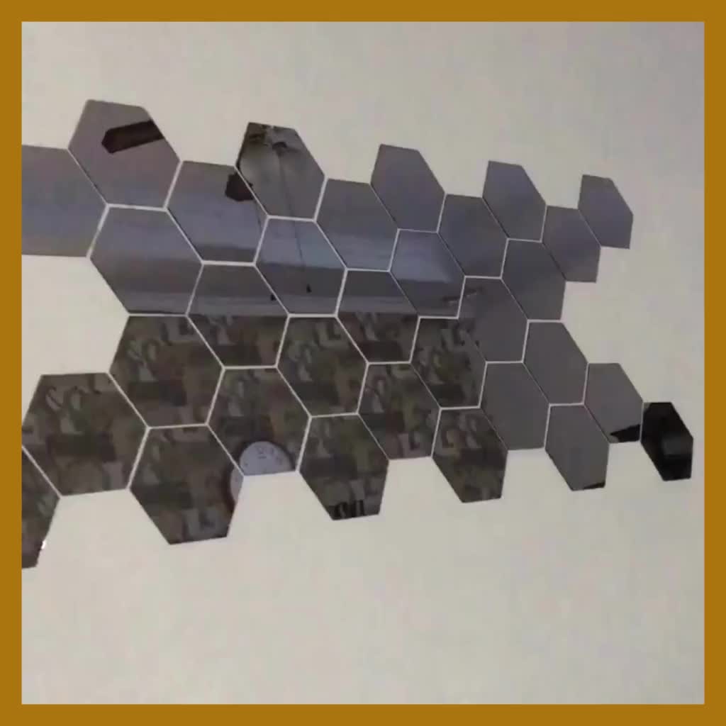 Paket Kaca Cermin Hexagonal (ISI 30 PCS CERMIN ASLI) Ukuran 10x8,5cm Cermin Dinding Tempel Kaca Dinding Tempel Cermin Aesthetic Kaca Aesthetic Hiasan Dinding