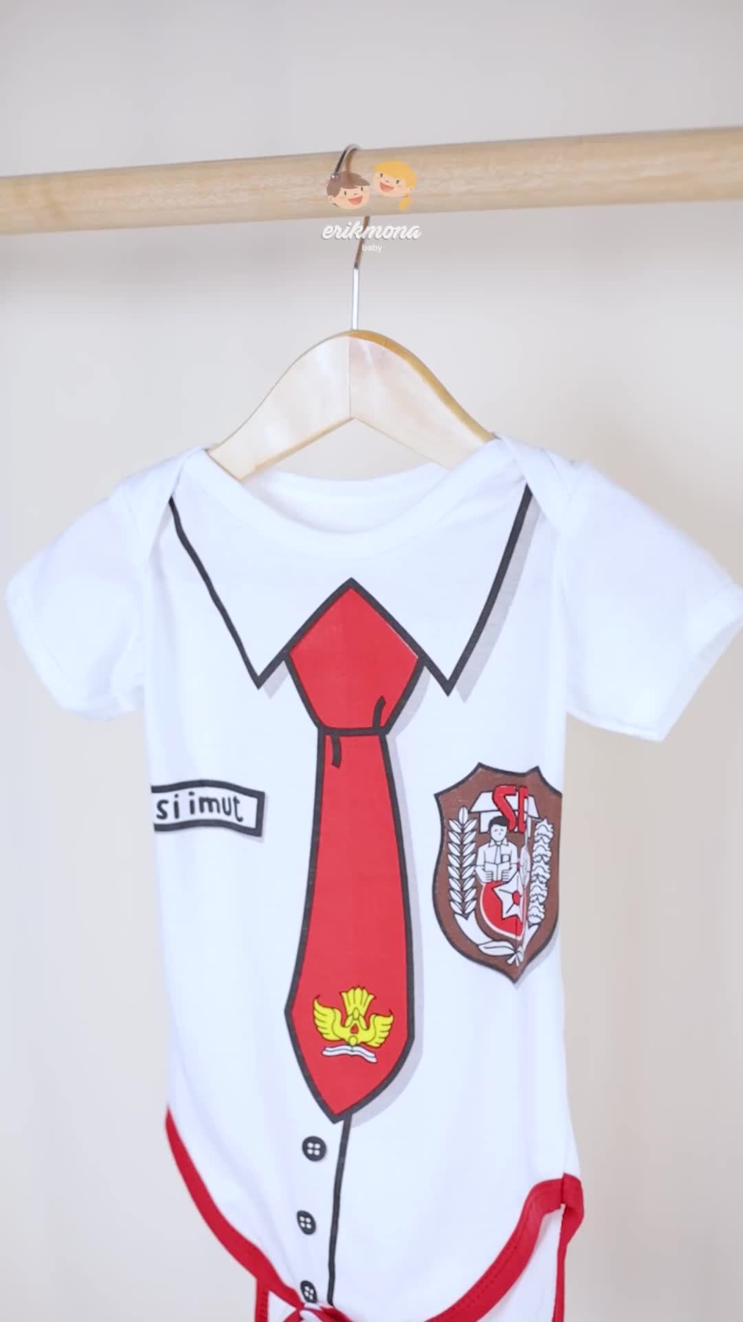Ermon Baby - Jumper Bayi Laki Laki Perempuan Jumper Baby Cowok Cewek Lucu Karakter Seragam SD + Topi Usia 0 - 12 Bulan