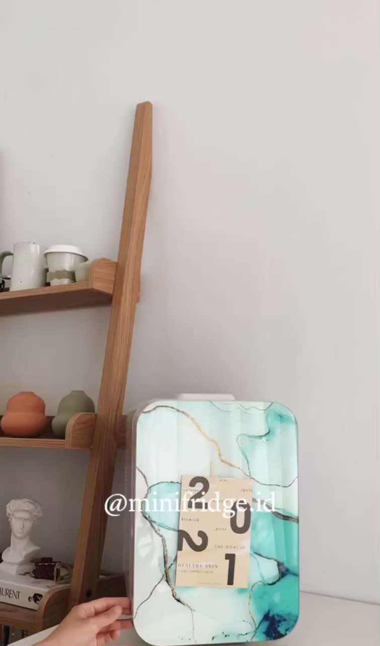 [MINIFRIDGE] 10L Marble Mini Fridge - Kulkas Mini Skincare Minifridge Minuman