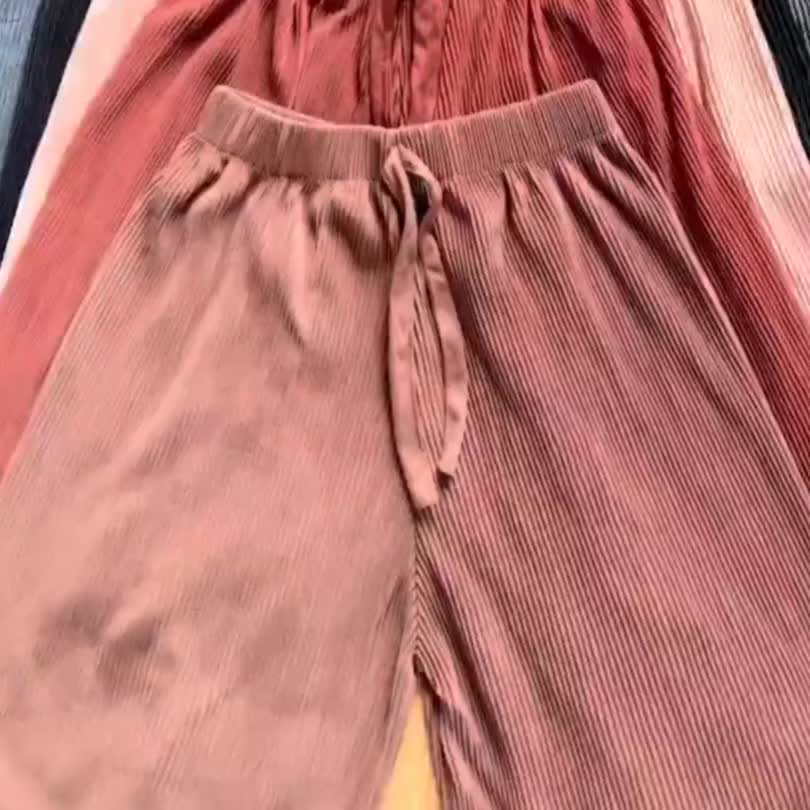 Paket 3 Pcs Kulot Lidi Plisket Premium Celana Kulot