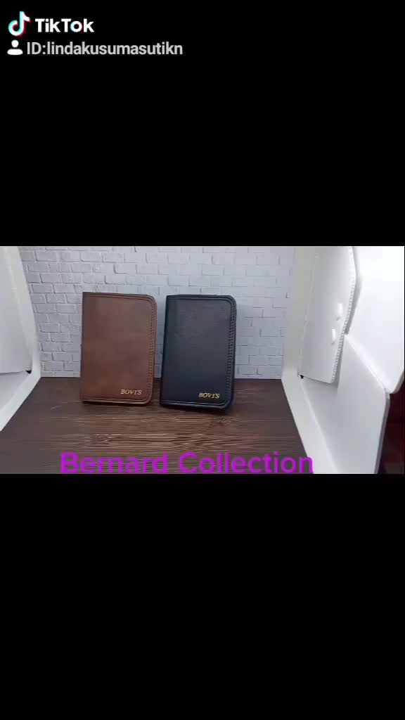 Dompet Pria Dompet Tanggung Dompet Ukuran 3/4 Bahan PU Leather Murah Tapi Bagus Kartu Kulit Uang Hitam