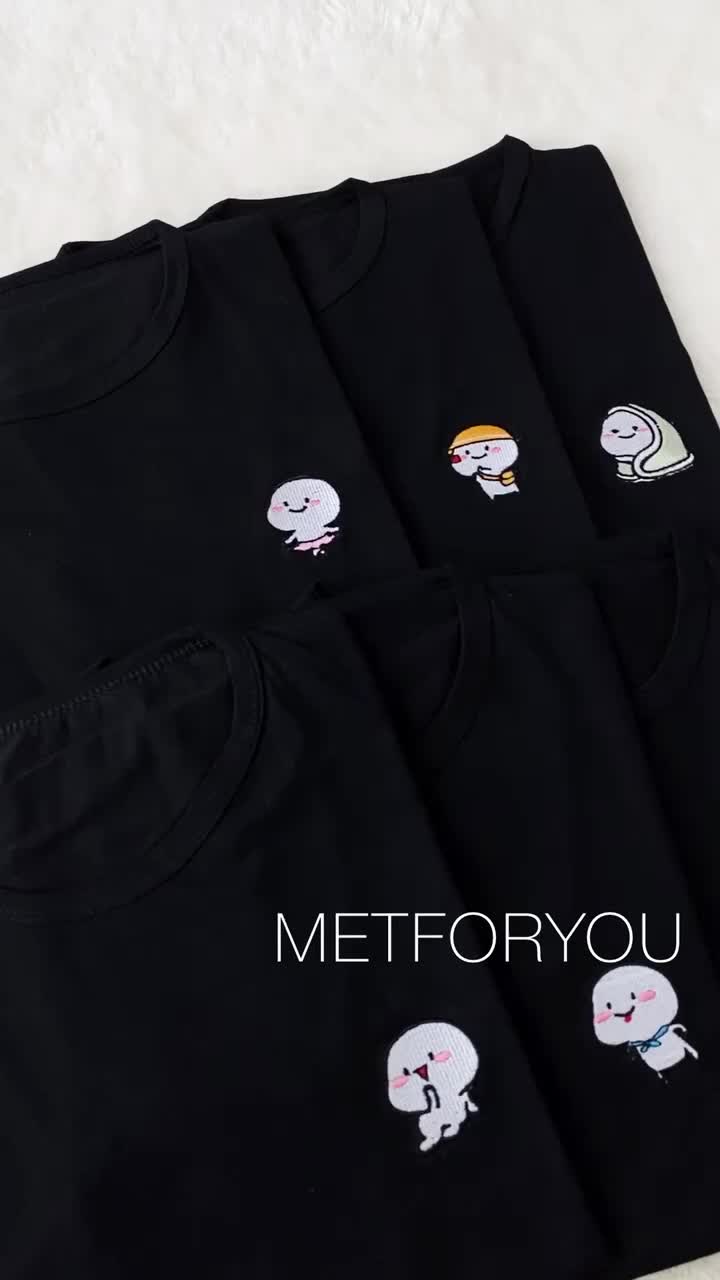 METFORYOU Kaos Wanita Katun Oversize - Pentol Quby Bordir | KAOS O NECK WANITA