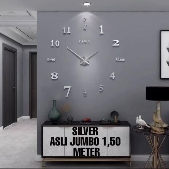 jam dinding  jumbo pajangan ruang tamu Clock Giant Acrylic Hening Modern Bulat