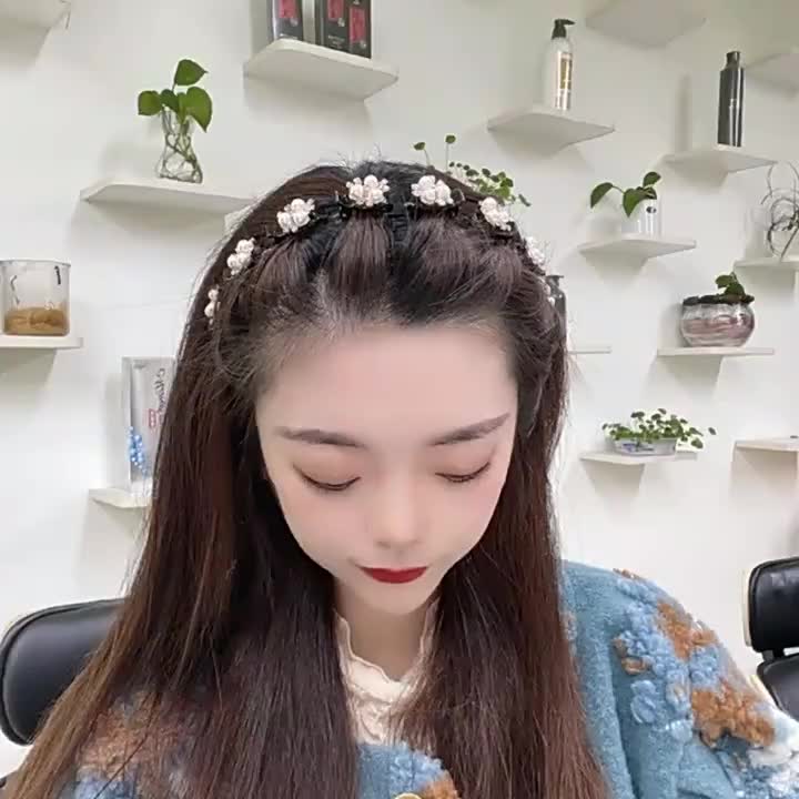 SHOPHOME Bando Jepit Wanita Korea Dewasa Bondu Harian Rambut Anak Perempuan Mutiara BND06 Plastik Headbands
