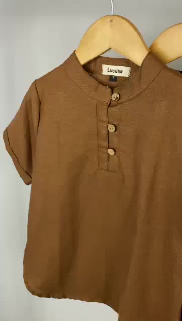 Setelan Anak Koko Adam Linen Lucuna Mix Warna 1-5THN Baju Celana Muslim  Kurta  Kancing Katun Pendek Pria