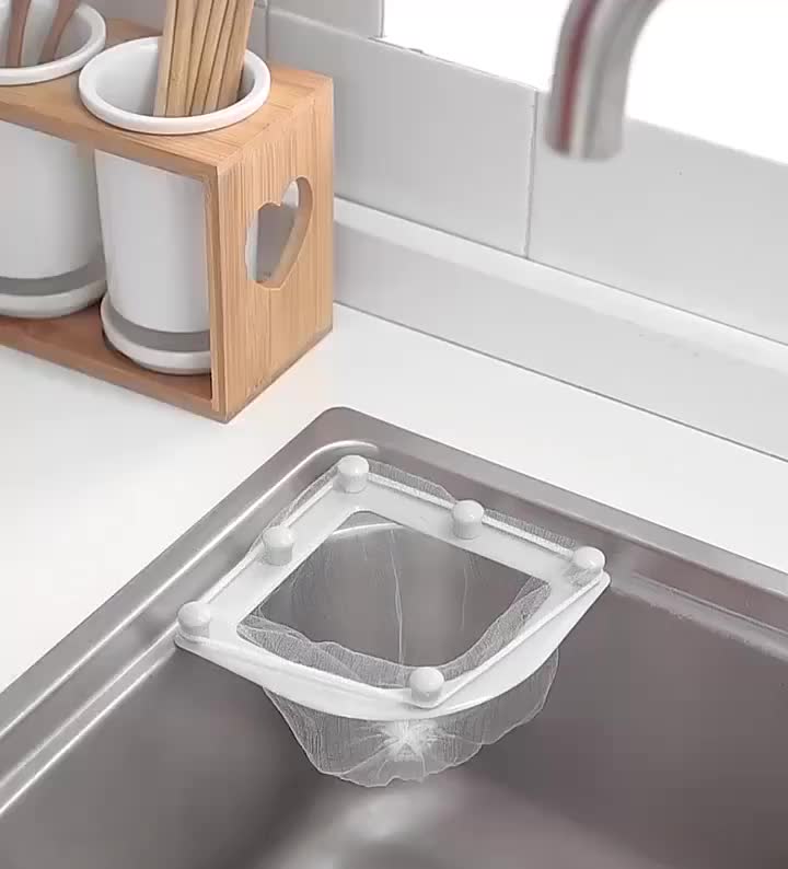 YHOME Kitchen sink/Triangular drain basket/Leftovers Filter/Sink shelf/One-time hook up/Saringan sudut wastafel segitiga rak wastafel saringan makanan/Jaring saringan wastafel Y016