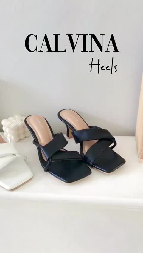Ayomichan - Calvina HLS13 Sandal Wanita Heels / Hak 7 cm Black