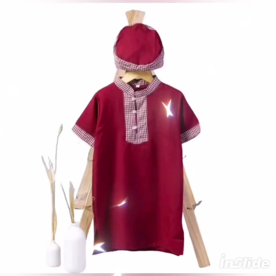Gamis Jubah Aqiqah Anak Bayi Plus Peci Umur 0-5 Tahun / Baju Muslim Anak Laki-Laki