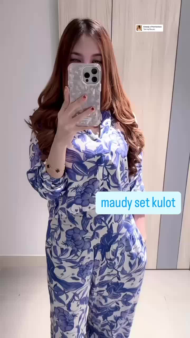 ALFAZZA MAUDI SET KULOT RAYON VISCOSE MOTIF BAJU SETELAN WANITA ATASAN CELANA KULOT CASUAL REMAJA KEKINIAN