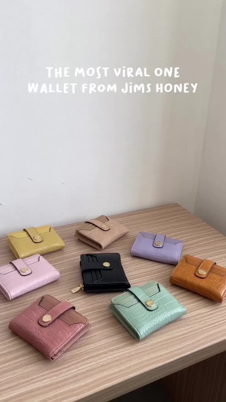 JIMS HONEY - Genie Wallet - Dompet Lipat Mini Kecil Wanita Perempuan Fashion Cewek Kartu Uang Cantik Jimshoney JH kulit Croco