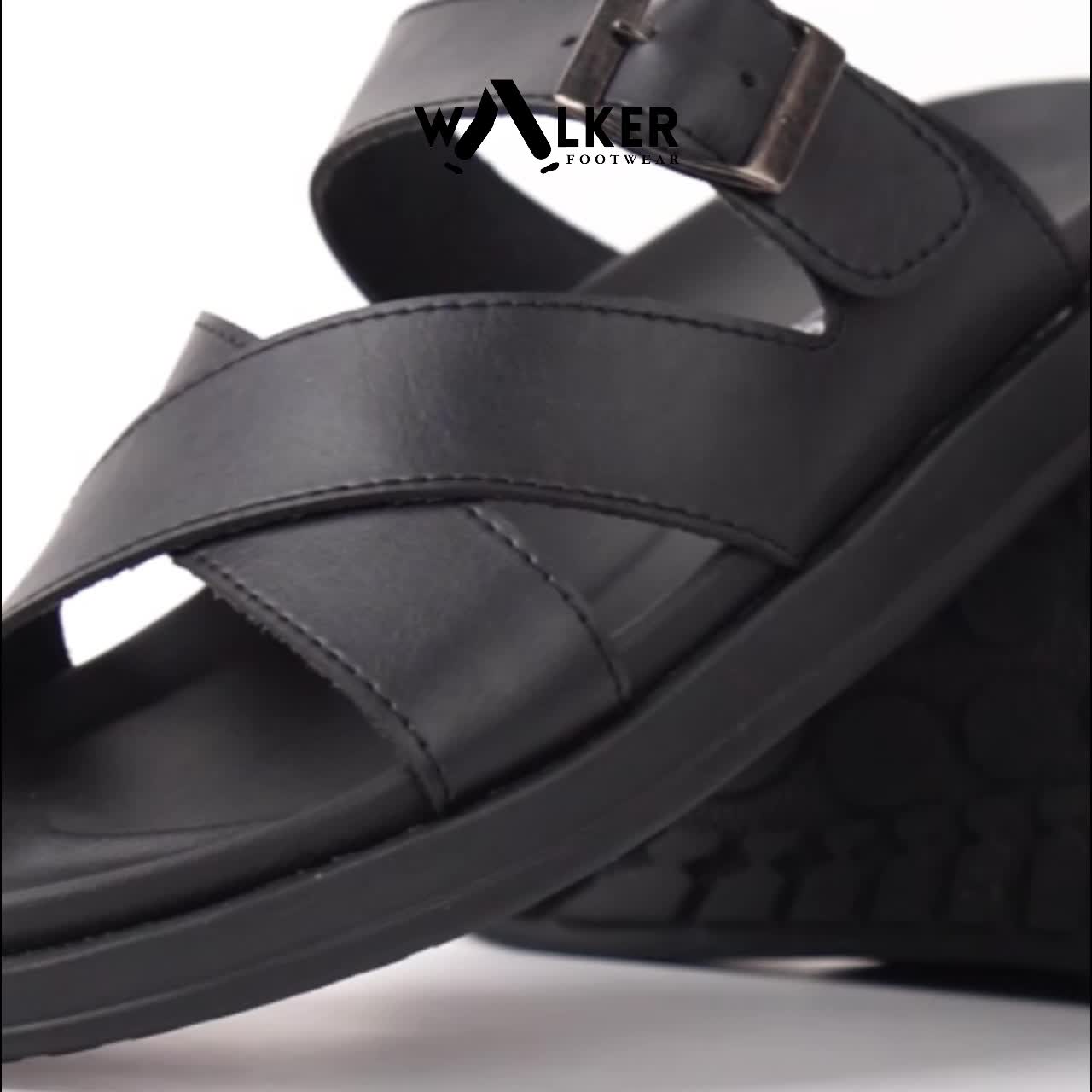 Walker Footwear - Sandal Sendal Slop Kasual Pria Hitam - Ruby