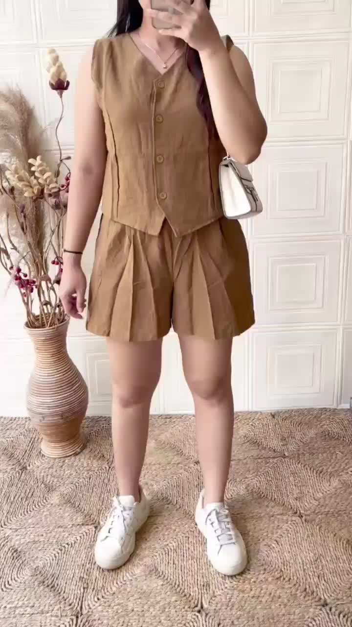 One Set Aluna/ Setelan Wanita Bahan Linen