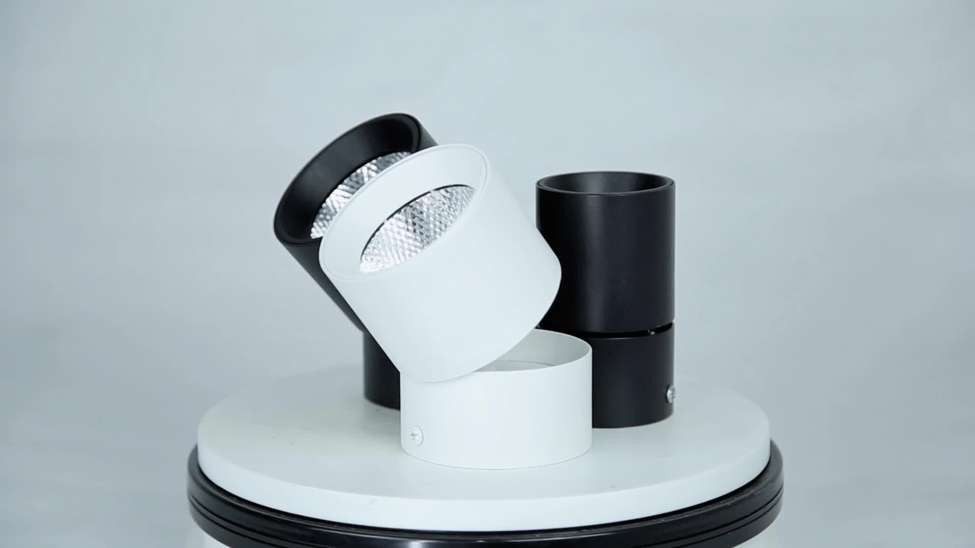 CANMEIJIA Lampu LED Sorot Foldable Downlight 3 Warna Spotlight Adjustable Lampu Hias Ruang Tamu Super Terang Led Plafon Spot Minimalis Hitam Putih