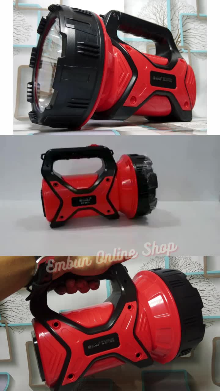 Senter Jumbo Aoki AK-6671 Senter Led Super JUMBO 50 Watt Cahaya Putih Tahan Sampai 12 Jam | Senter Sorot 50Watt | Senter Super Terang ~ Embun Online Shop