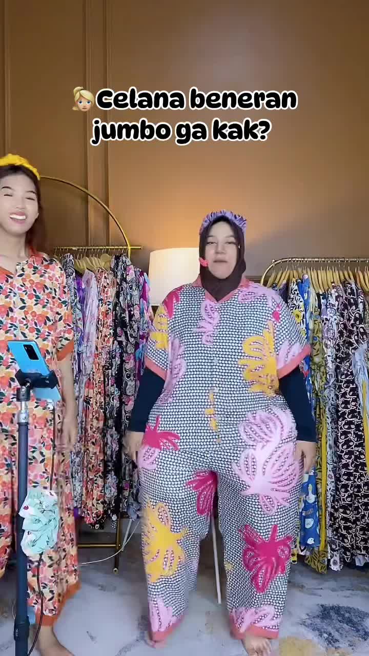 Piyama Aruna Jumbo Ld 150 Busui Friendly  Wanita Katun Setelan Panjang Tidur Celana Baju Motif Dewasa Salur Panjang