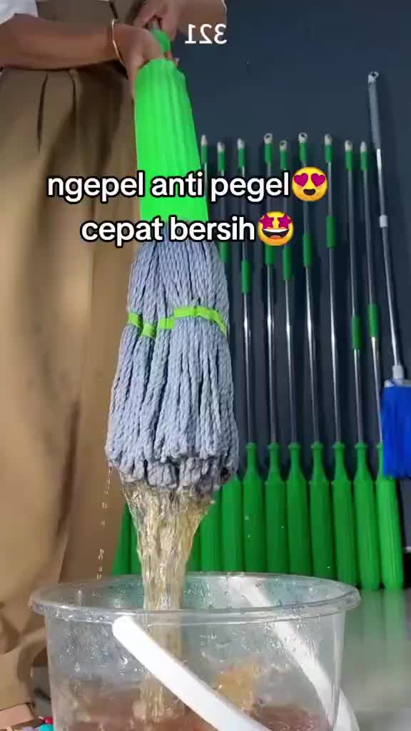 FAJARLAH【Harga Pabrik 】Alat Dehidrasi 1 Detik  Pel Putar Otomatis Pel Lantai Putar Twist Mop Mikrofiber Efisien 360° Microfiber