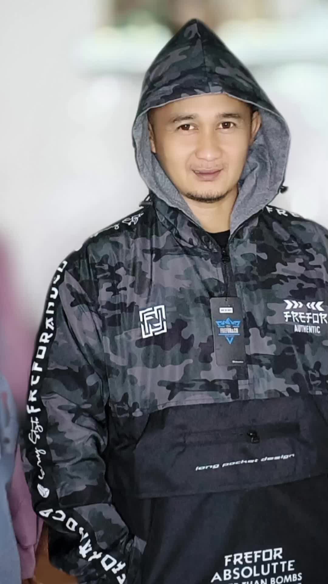 Bozzino Cougle Man Loreng - Jaket Parasut Pria Size M L XL XXL 3L/Jumbo Doraemon Nyaman Panjang Distro Outdoor Motor