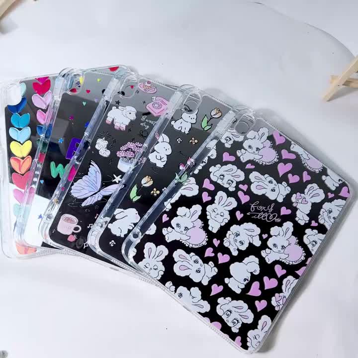 Case Acrylic Transparant Animasi for iPad Gen 11 Gen 10th Gen 7/8/9 10.2 Inch iPad Air4/Air5 Pro 11" 2018 2022 Air 6 Air 7 M3 11Inch Anticrack Cover