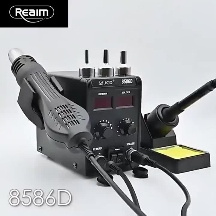REAIM Solder Station Digital Pro Heat Gun Solder Blower Heat Air Gun Solder 2 in 1 Solder Uap Mechanic 450W Solder Segel Plastik Untuk