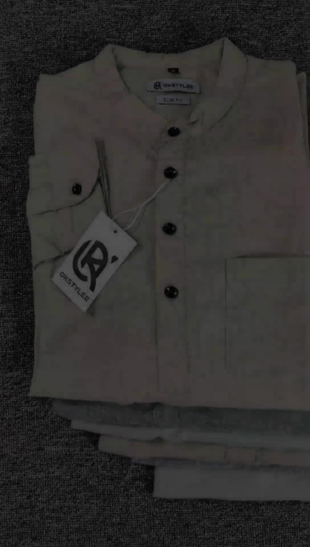 Kemeja Kemko Pria Basic Polos Lengan Panjang Linen Premium Kerah Koko Muslim Kurta Baju Dewasa Lengan Panjang Kemeja OKSTYLEE