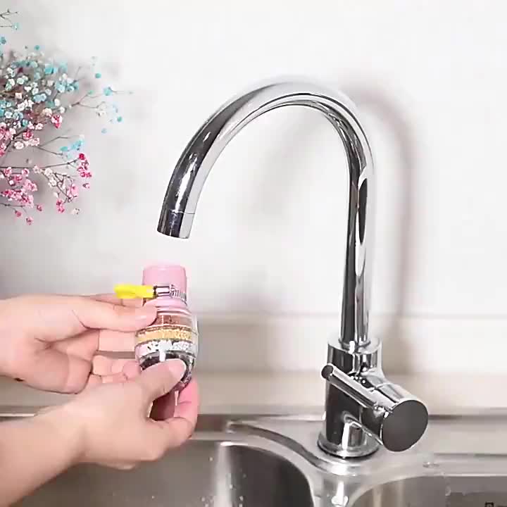 COD Saringan Kran Filter Air Kotor 4 Susun Batu 6X Filter Penyaring Wastafel Karbon