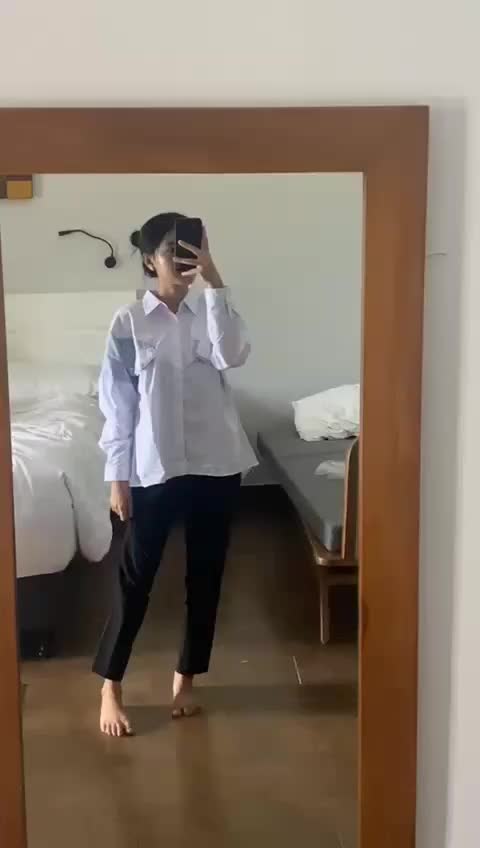 KEMEJA PANJANG WANITA/KEMEJA WANITA PUTIH BAHAN KATUN Kombinasi Motif Cewek
