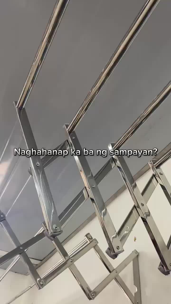 SUS 304 Jemuran Dinding Jemuran dinding lipat Tarik Baja tahan karat Jemuran Tempel Dinding Multilayer Jemuran Pakaian Minimalis Rak Baju Stainless Steel