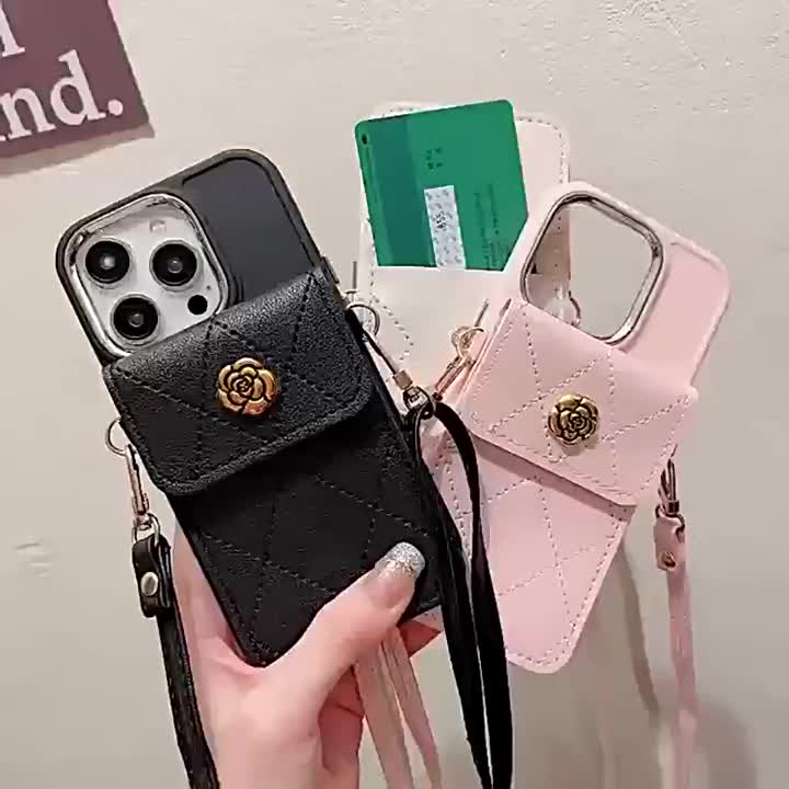 Crossbody Card Bag Phone Case for iPhone 11 12 13 14 15 pro max 15 plus Anti drop lens protection soft case phone protective case