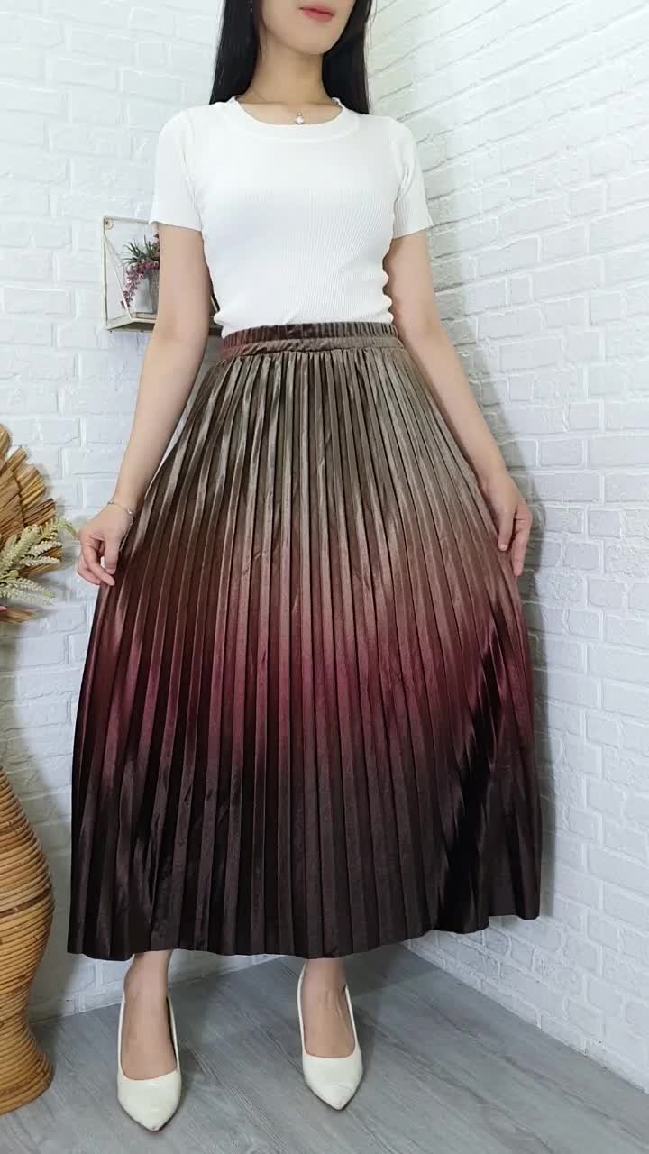 ROK WANITA VELVET GRADASI SHINY PREMIUM PLISKET BLUDRU - 252