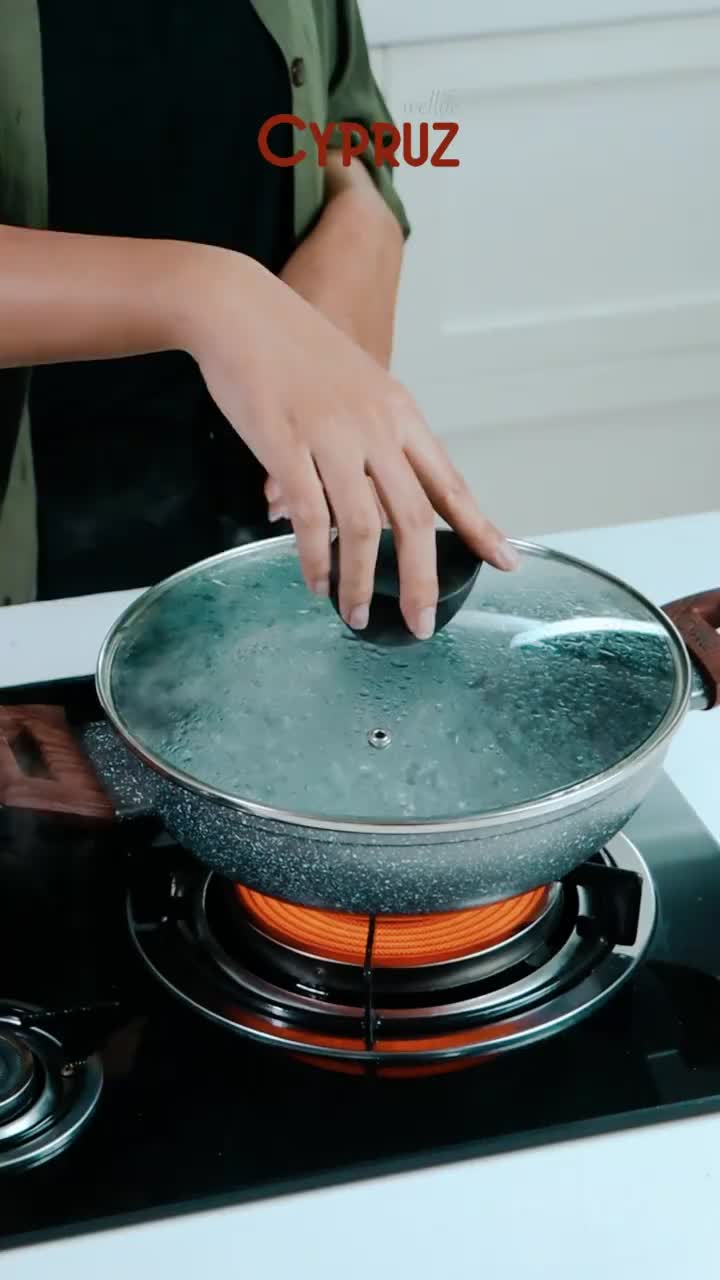 CYPRUZ TUTUP KACA Panci Marble Cocok Untuk Semua Type - PASTI ORIGINAL