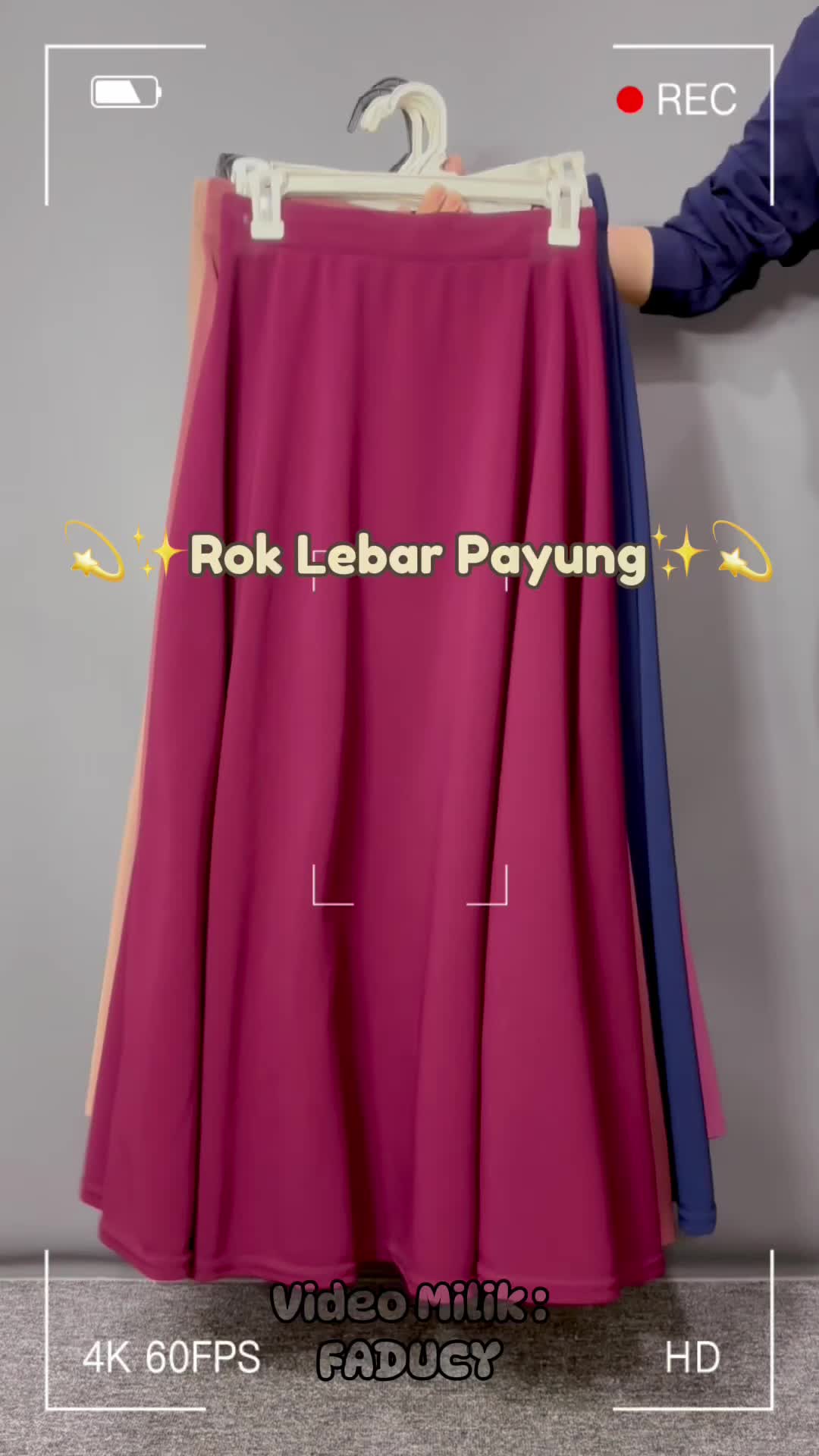 Rok wanita Lebar mode payung - Bahan Waffle Crape - Bawahan Muslim Panjang Pinggang Karet