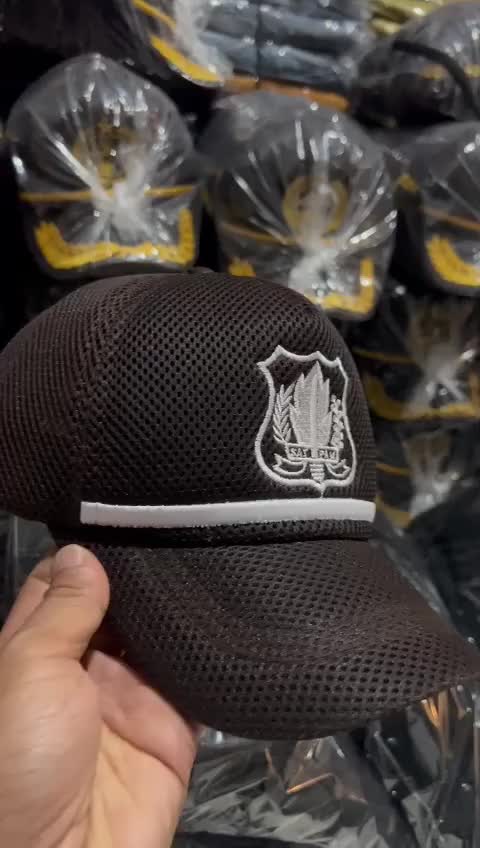 TOPI SATPAM / TOPI SECURITY TERBARU BAHAN JARING DOUBLEMESS WARNA COKLAT TUA ALLSIZE UNISEX