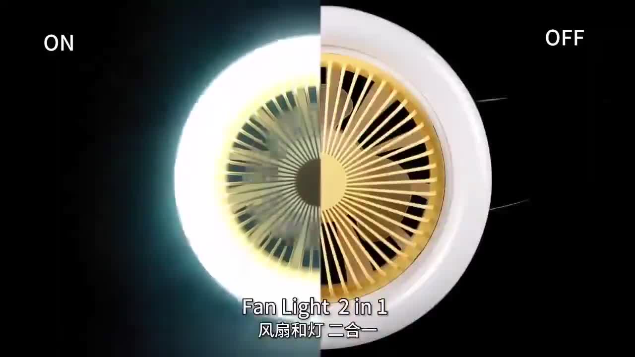 Lampu Kipas Langit-langit 3in1 E27 Lampu Kipas LED Kipas Langit-langit Multi-fungsi, Lampu yang Dapat Disesuaikan \ Kecepatan Angin \ Mode Senyap