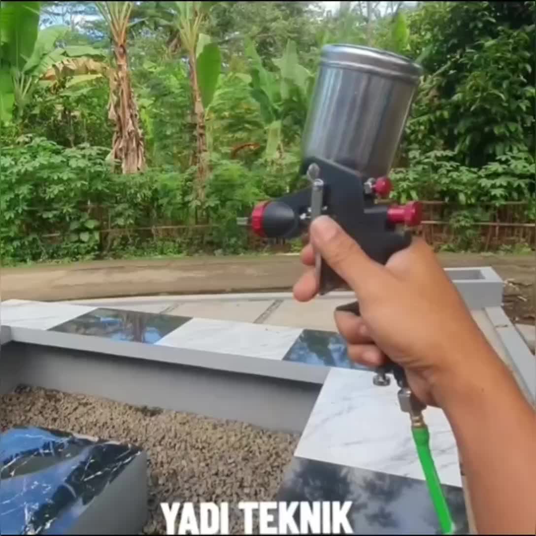 PROMO XAPR AP159  spray gun F710 14 lubang alat semprot cat nozzle 1,5mm tabung atas 400ml kualitas sama meiji
