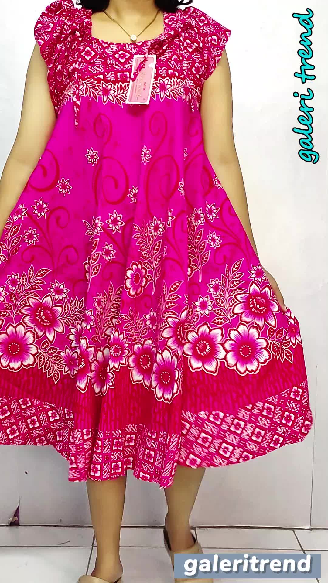 Termurah Daster Klok serut Flor kencana ayu original berlabel cantik dan nyaman Fit Dress Motif Rayon Lembut Wanita