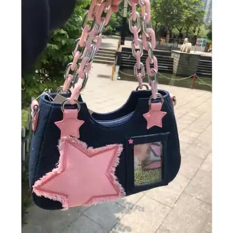 Kasus Kartu Selebriti Tas Tangan Dan Tas Selempang Gaya Spicy Girl Tas Jeans Trendi Untuk Wanita