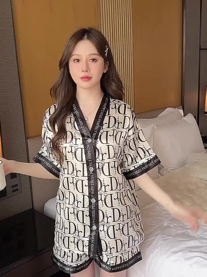Piyama Wanita Kancing Depan baju tidur wanita Best Quality SATIN PIYAMA elegan Piyama satin one set