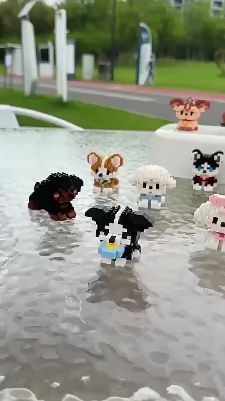 Mainan Mini Nano Block Kucing Dog Bricks karakter DIY Blok Bangunan Susun Edukasi Puzzle